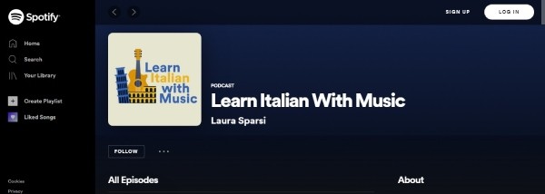 پادکست صوتی Learn Italian With Music