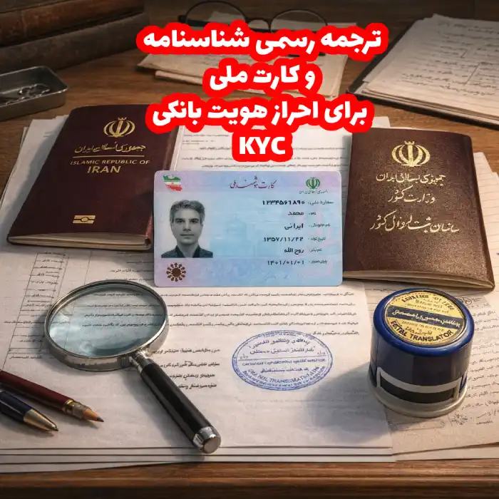 ترجمه رسمی شناسنامه و کارت ملی برای احراز هویت بانکی KYC